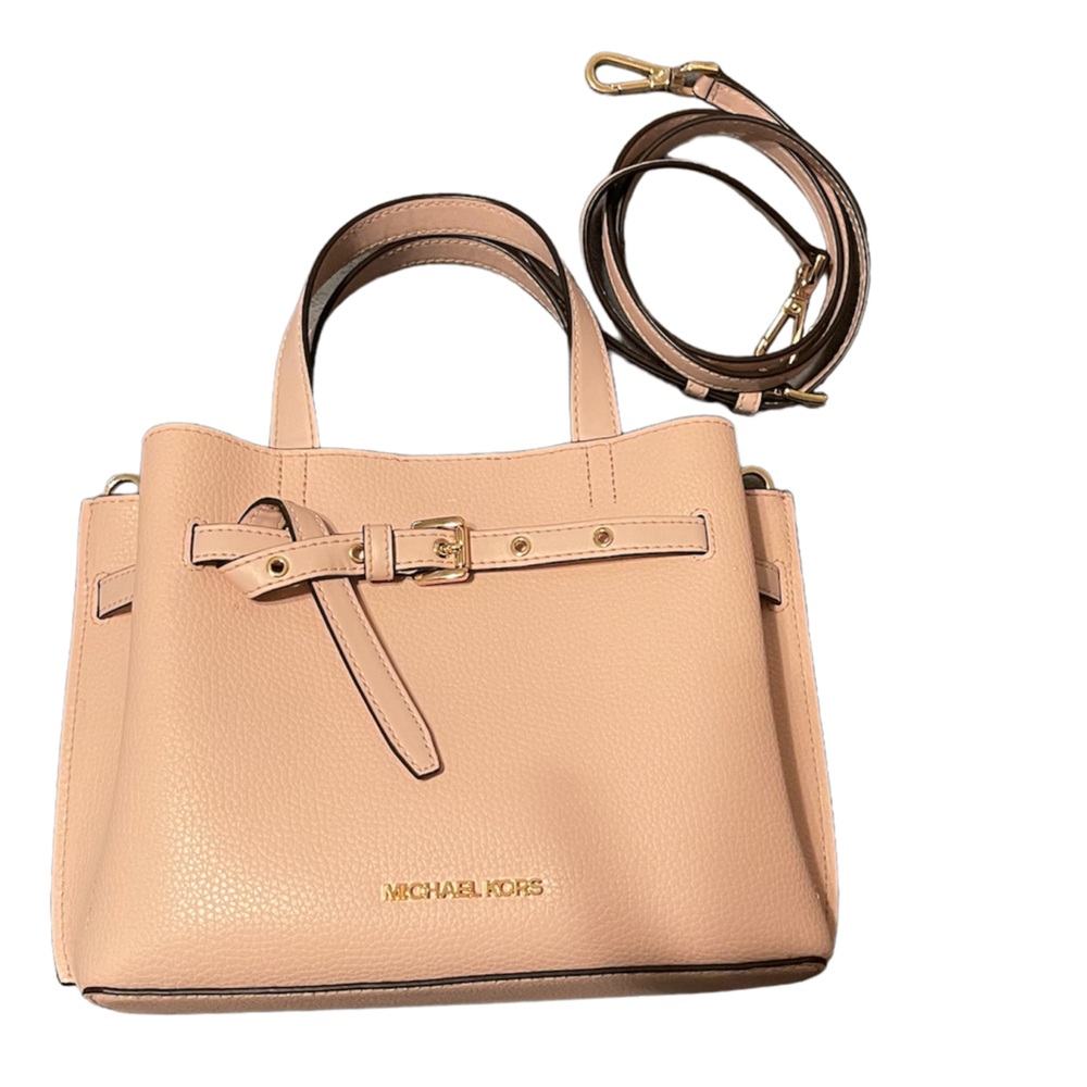 MICHAEL KORS Emilia Powder Blush Satchel Purse!